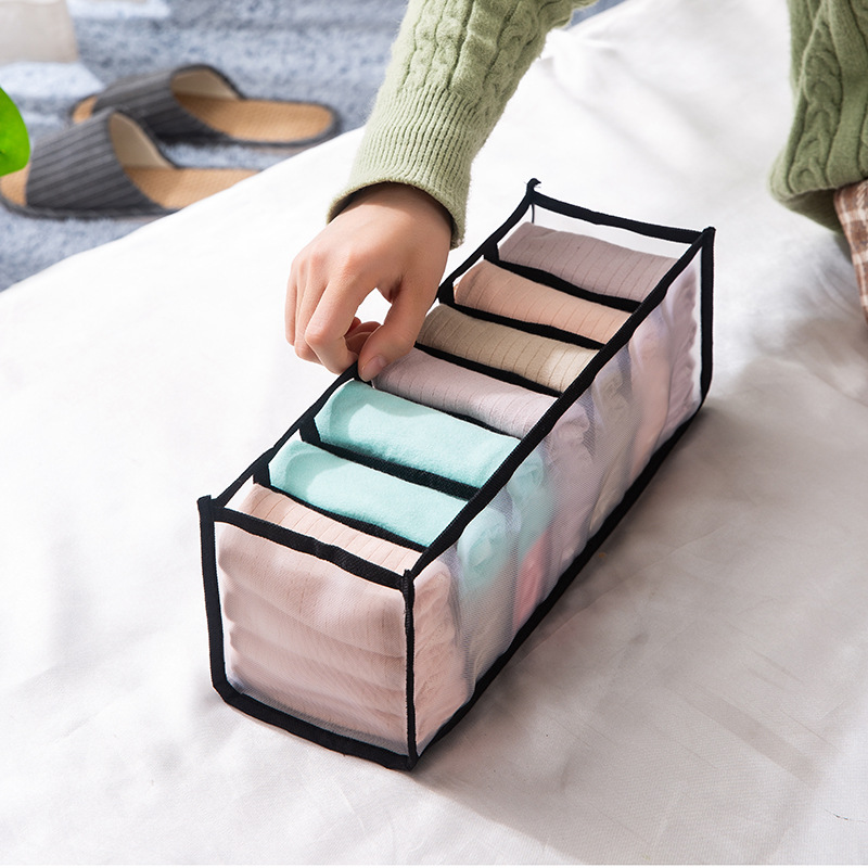 MPWEGNP Compartment Mesh Storage Clothes Storage Box Trouser Compartment Box Drawer Bag Storage Bags Flat Storage Bins with Lids Under Bed Under Bed