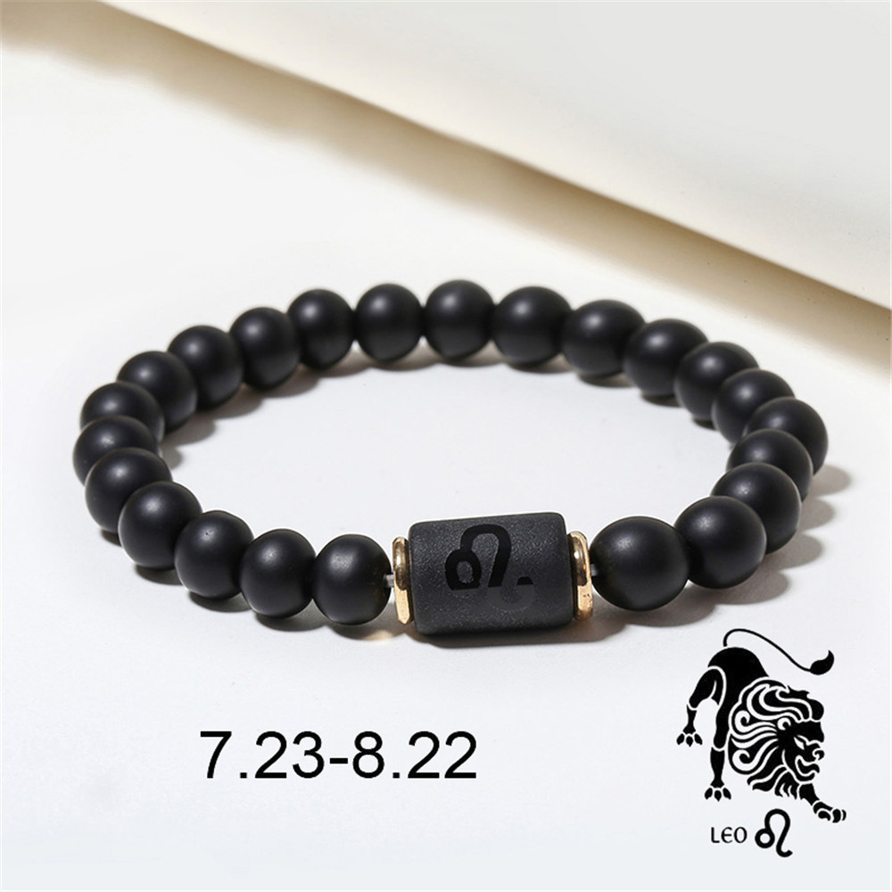 Zodiac Sign Matte Gemstone Bracelet