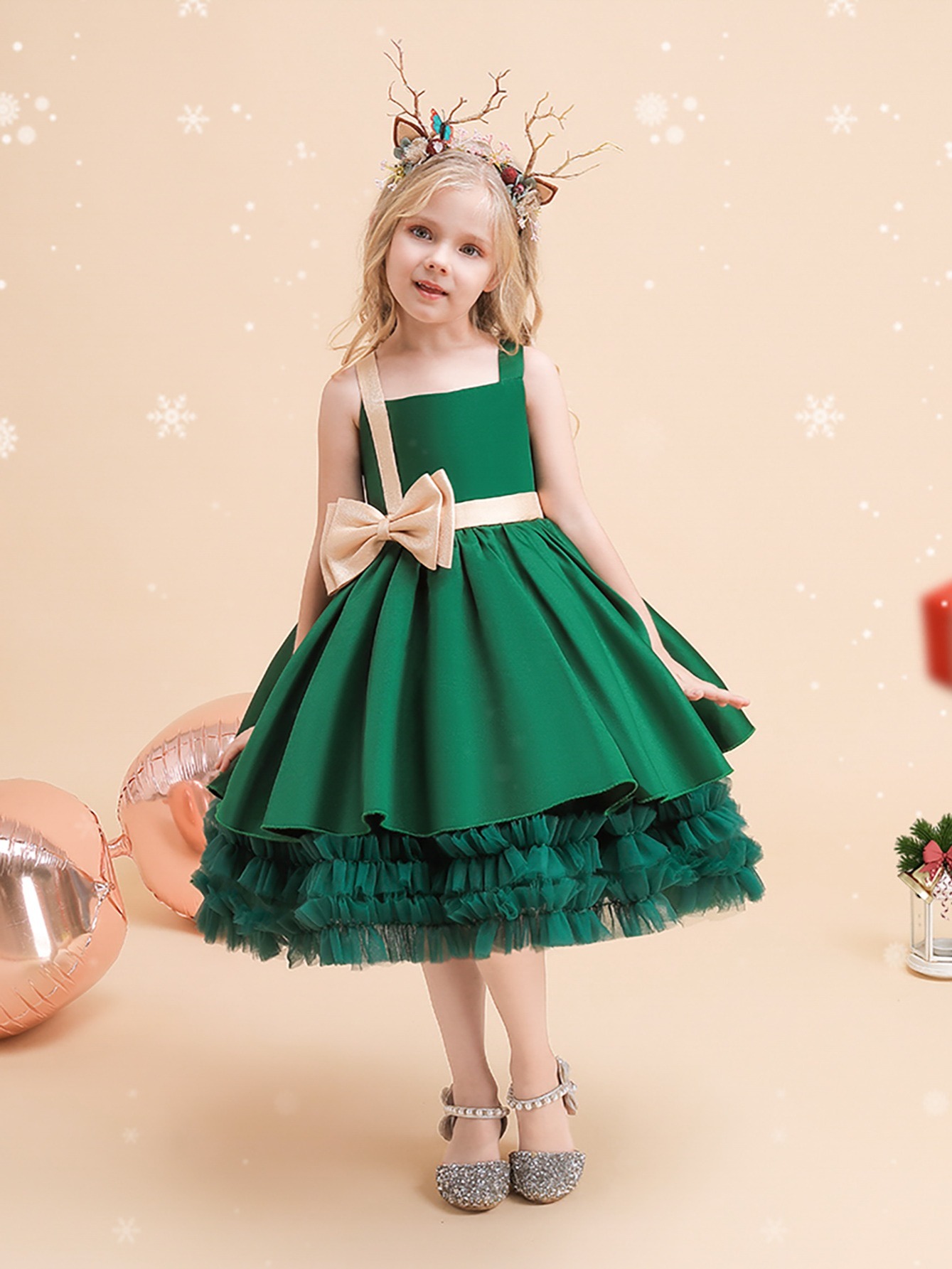 Emerald green sales children's dress