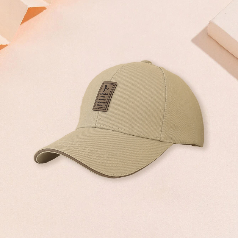 Men's Leather Label Baseball Cap