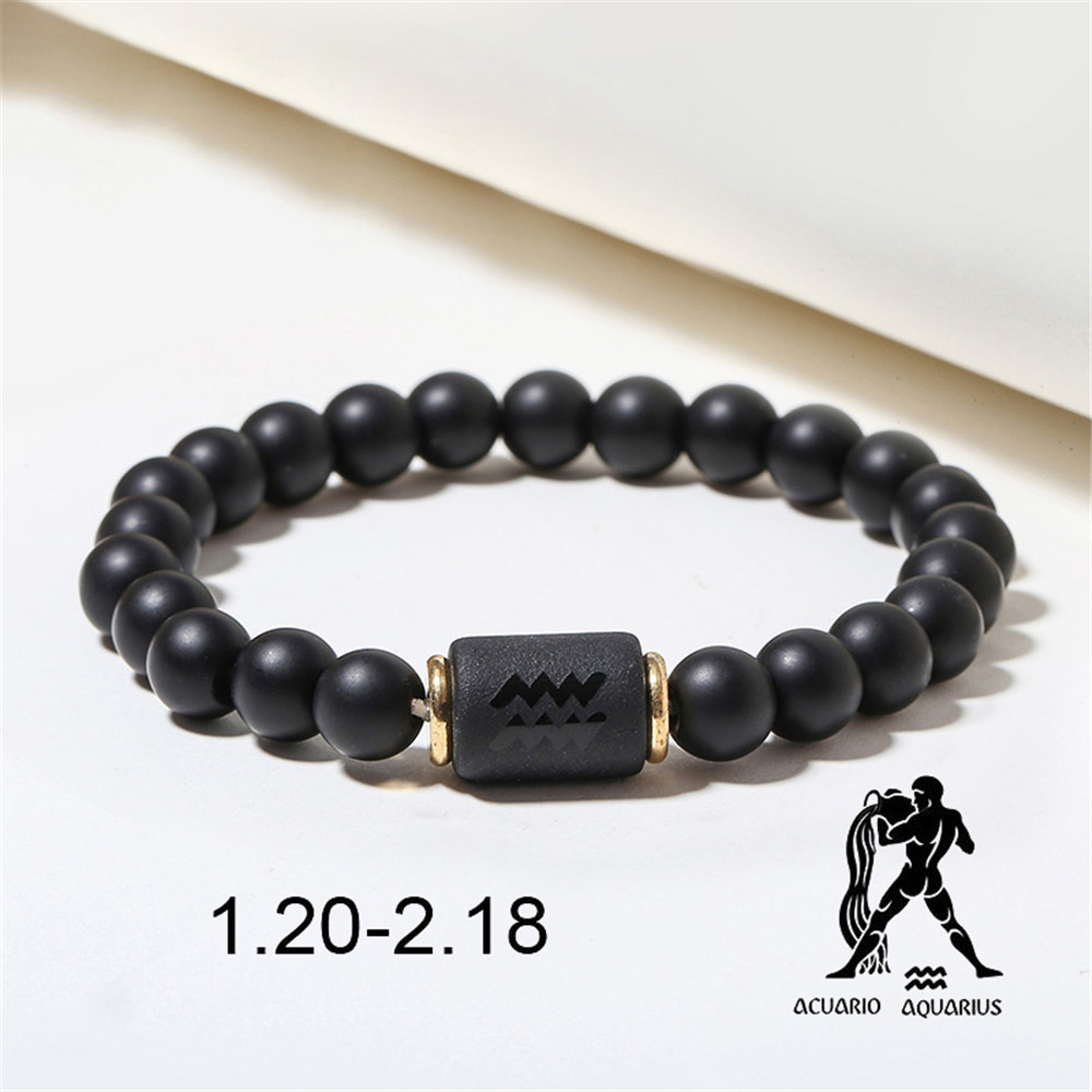 Zodiac Sign Matte Gemstone Bracelet