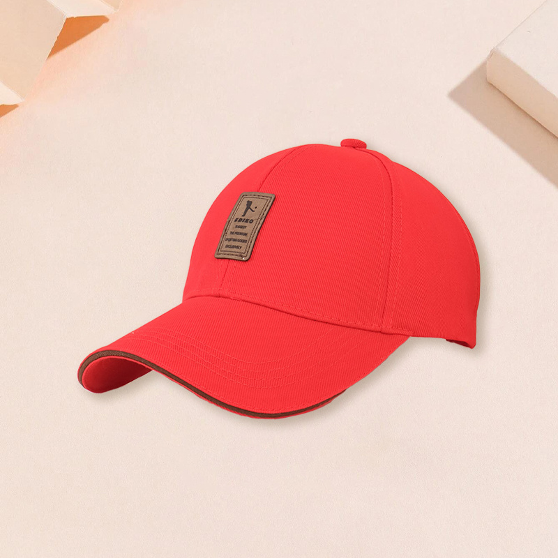 Men's Leather Label Baseball Cap