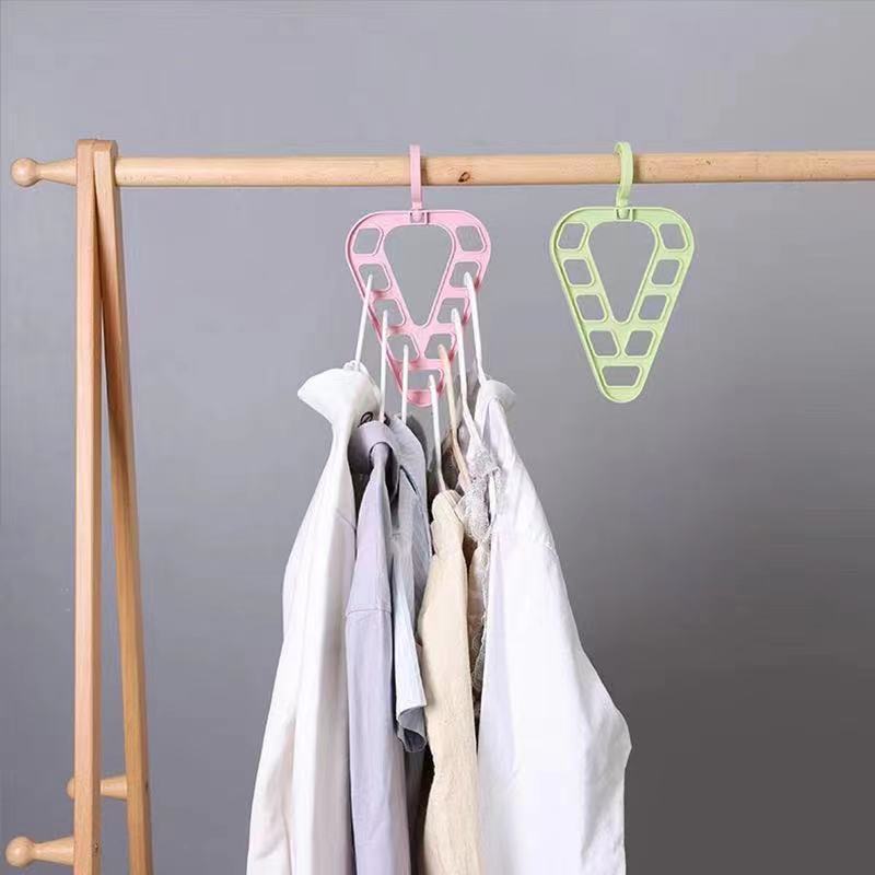 1pc Non-slip Triangle Clothes Hanger, Multifunctional 9 Holes