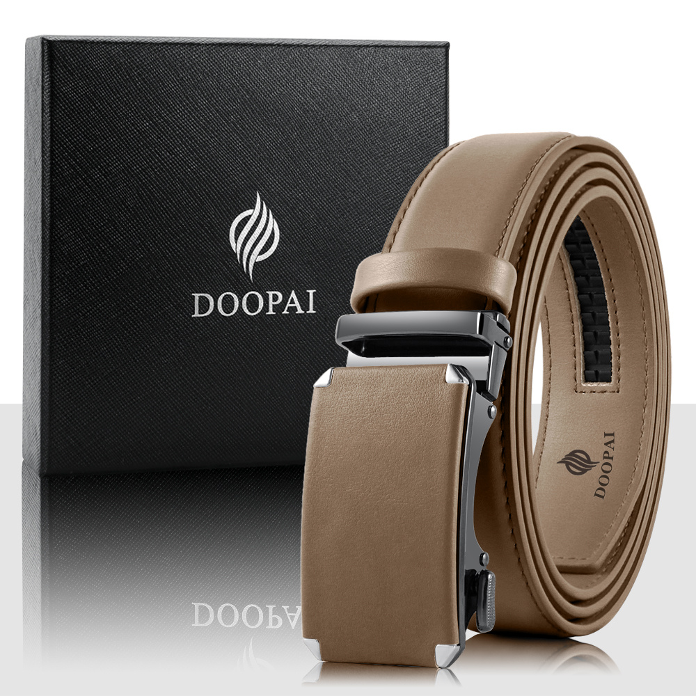 Doopai Men's Ratchet Dress Belt Adjustable 4 Leath