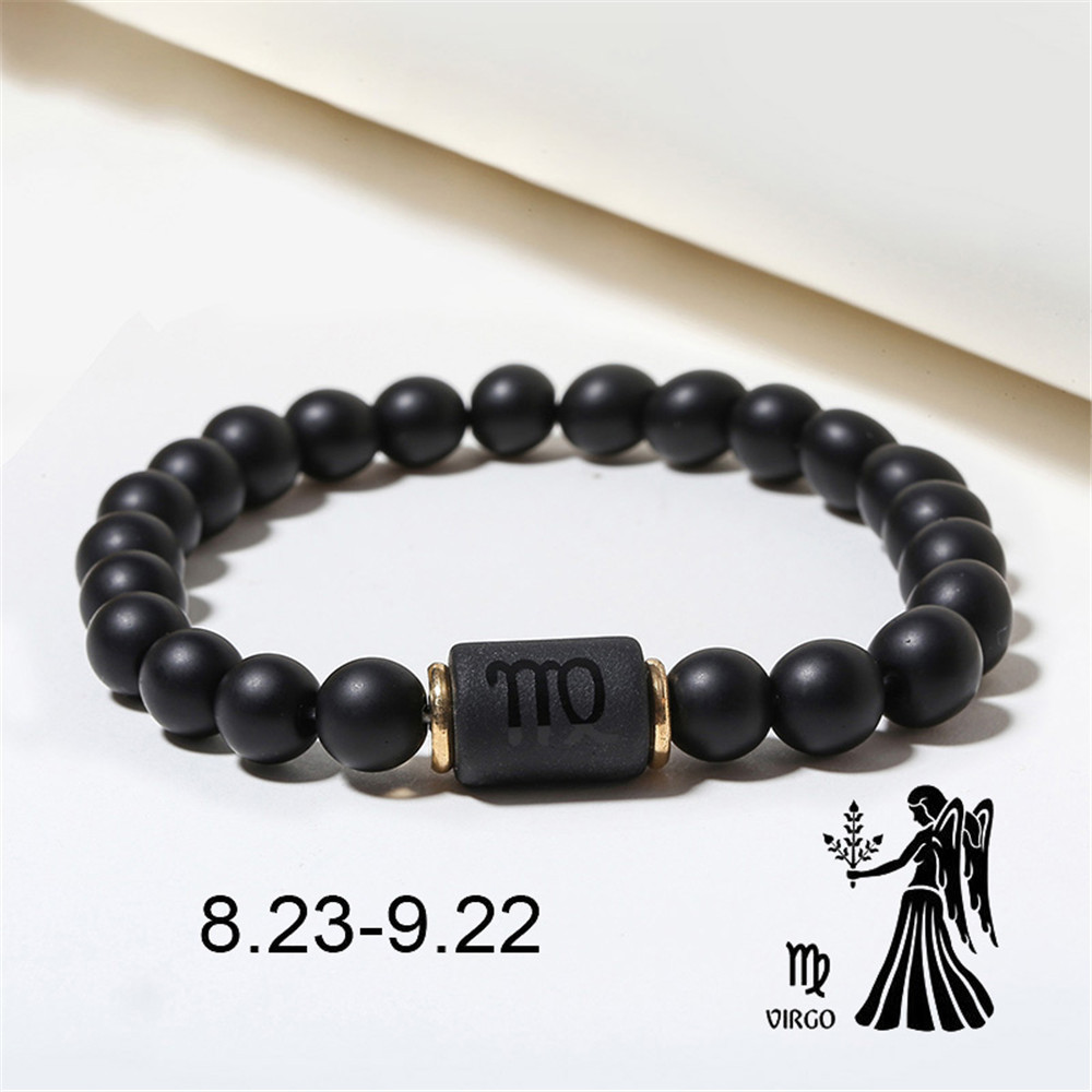 Zodiac Sign Matte Gemstone Bracelet