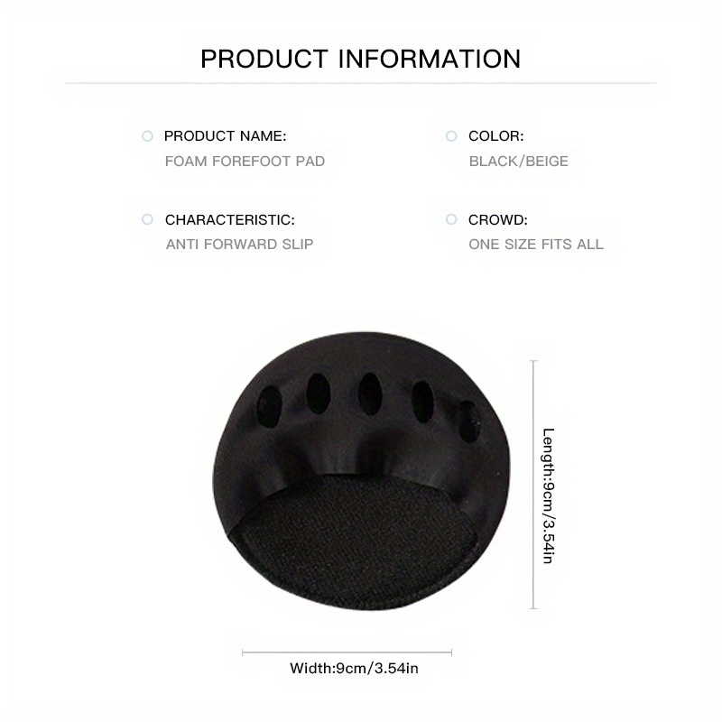 2pcs High-heeled shoes forefoot cushion anti- foot cushion foot cushion Women's half-size cushion anti-wear feet forefoot shoe cushion