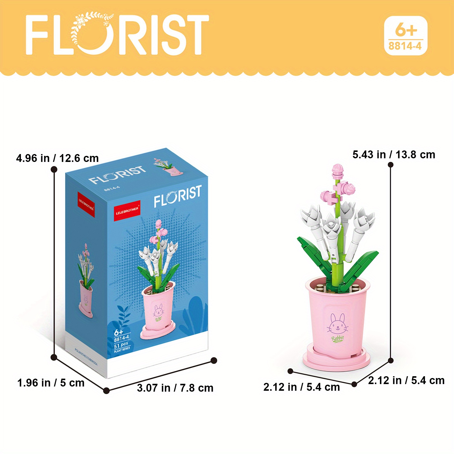 Creative Flower Building Blocks Kit Insect Potted - Temu