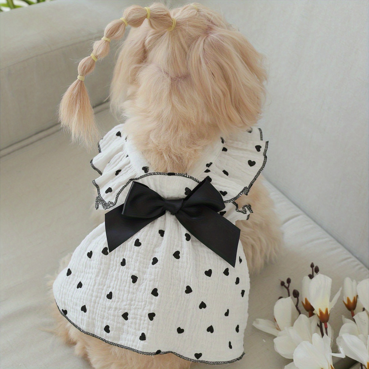 Temu – TEMU Pet Clothing Cute Strap Lace Dress 1pc