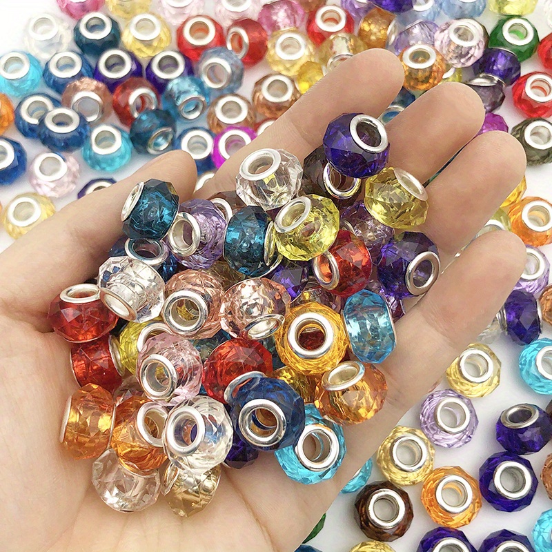 Pan Style Resin Colorful Large Hole Beads Jewelry Making Diy - Temu