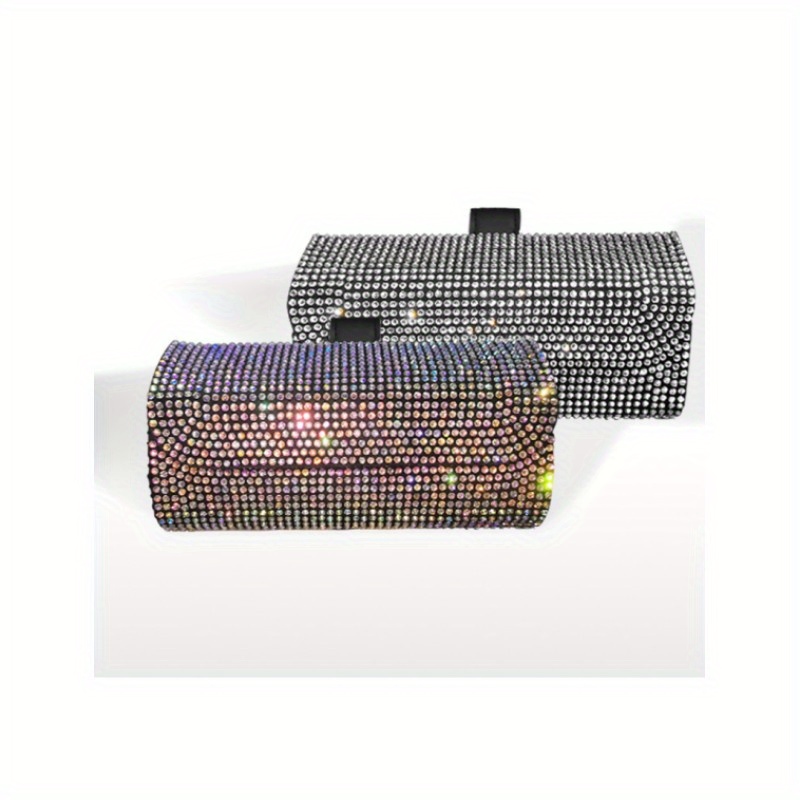 Künstliche Diamant-Auto-Brillenbox, Multifunktionale Sonnenbrillen-Aufbewahrungsbox  Voller Künstlicher Diamanten, Damen-Auto-Brillenbox, Sonnenblende- Aufbewahrungstasche - Temu Germany
