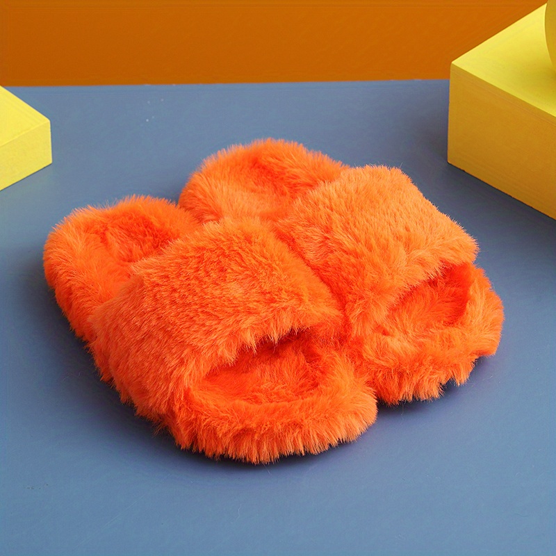 Orange on sale fuzzy slides