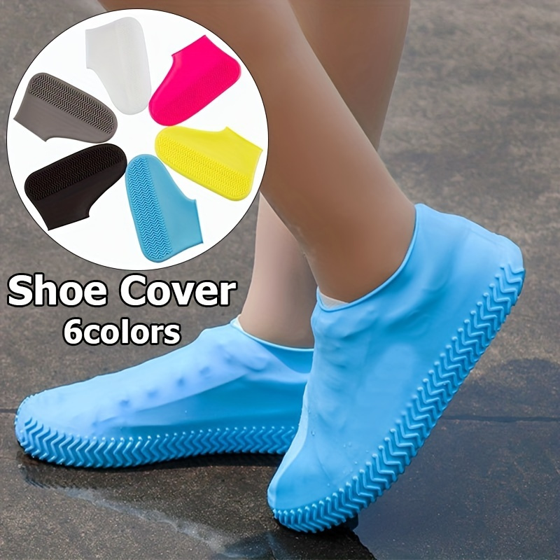 

1pair Waterproof Silicone Rain Shoes Shoe Covers, Unisex, Outdoor Rainy Day Reusable Shoe Covers, Thick & Non-slip