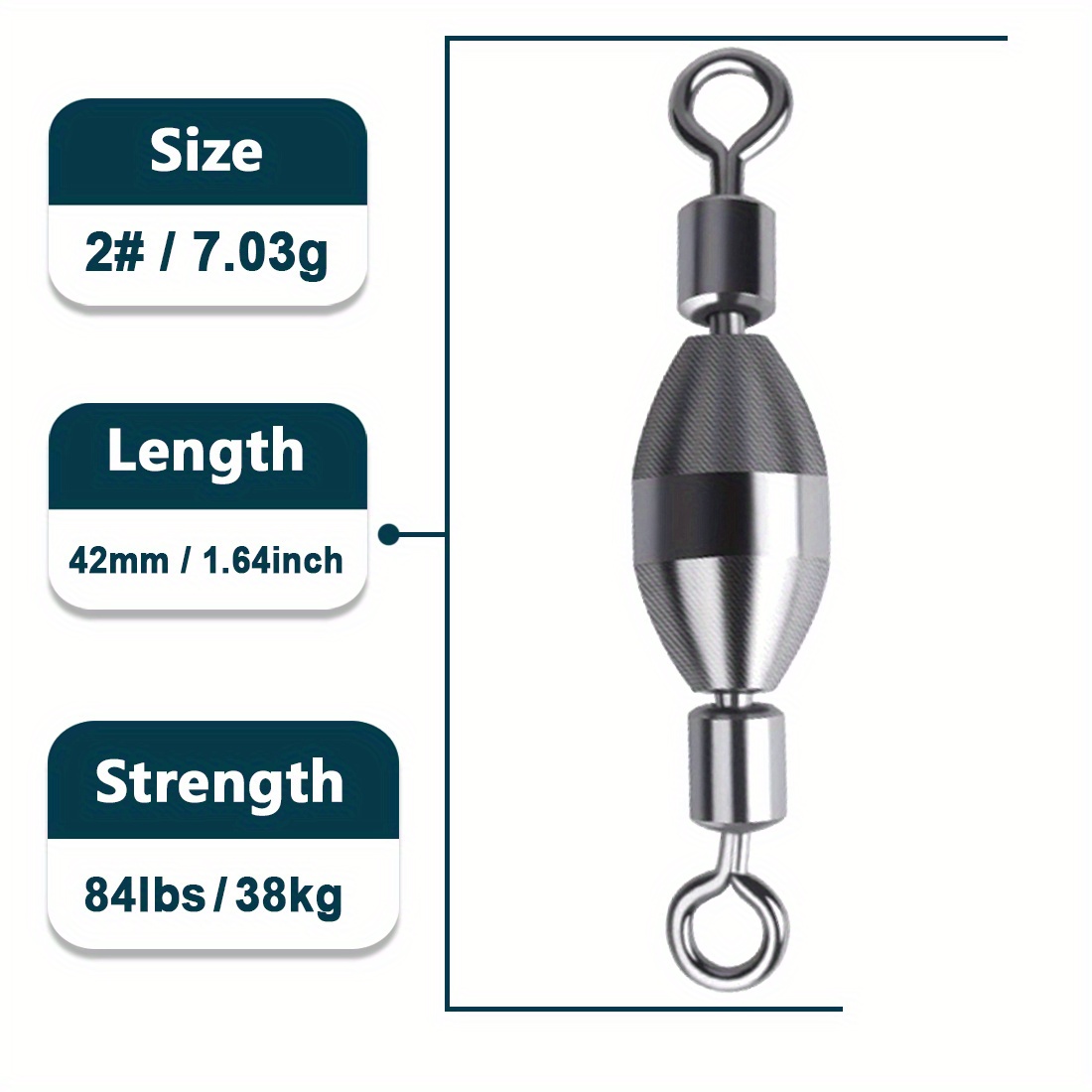 Column Type Rotary Ring Bearing Swivel Fishing Swivels Hook Connector 9mm