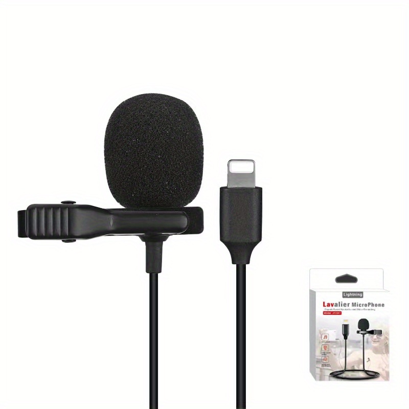 Microfono Solapa Lavalier Lightning Adaptador 3.5mm JH-041-A