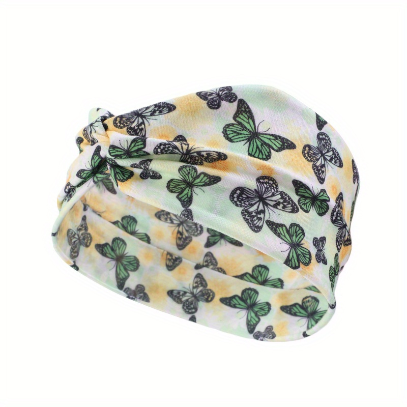 Boho Women Print Cross Knotted Headband Elastic Head Wrap Bandana