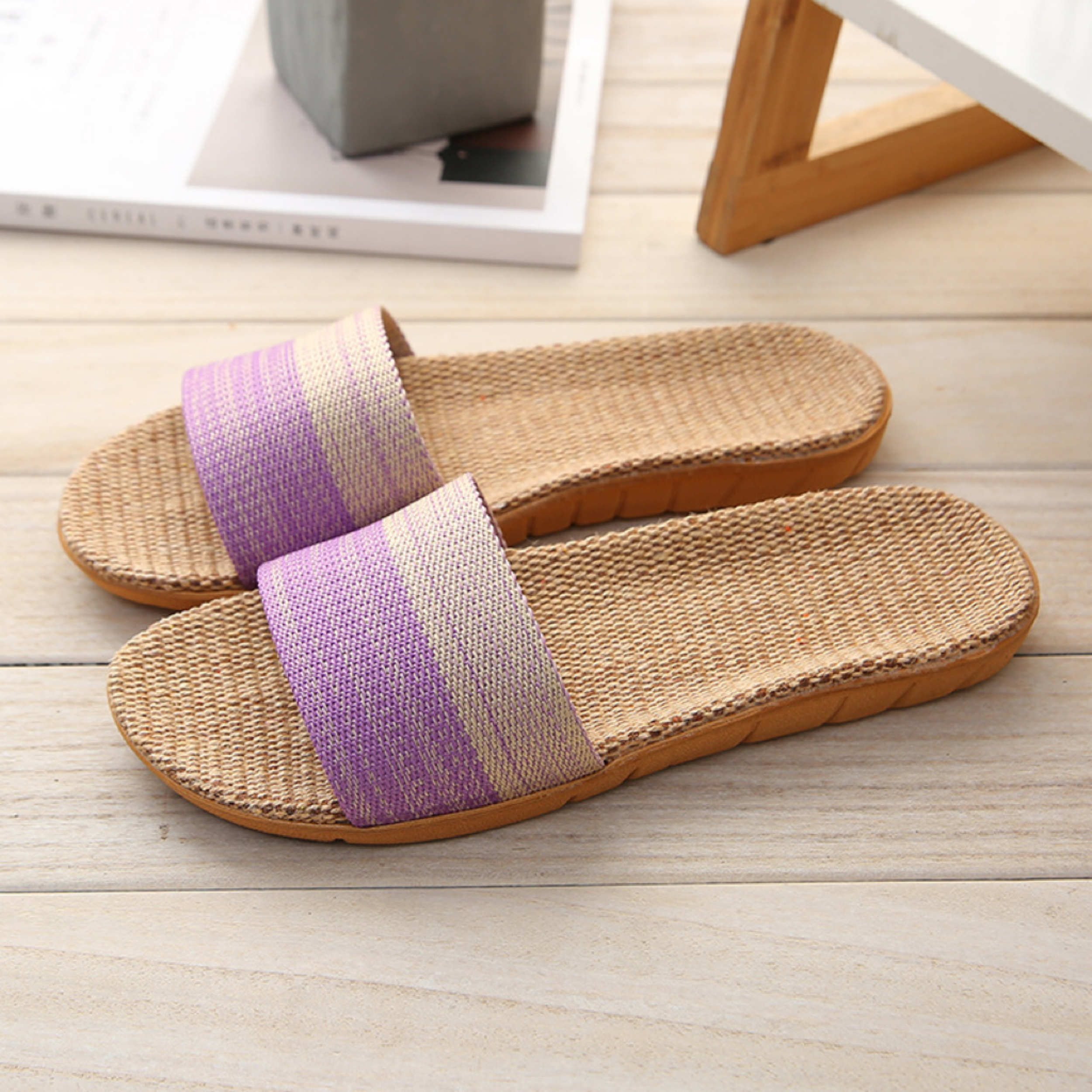 Suihyung Summer Home Shoes Casual Flax Slippers Women Anti-slip