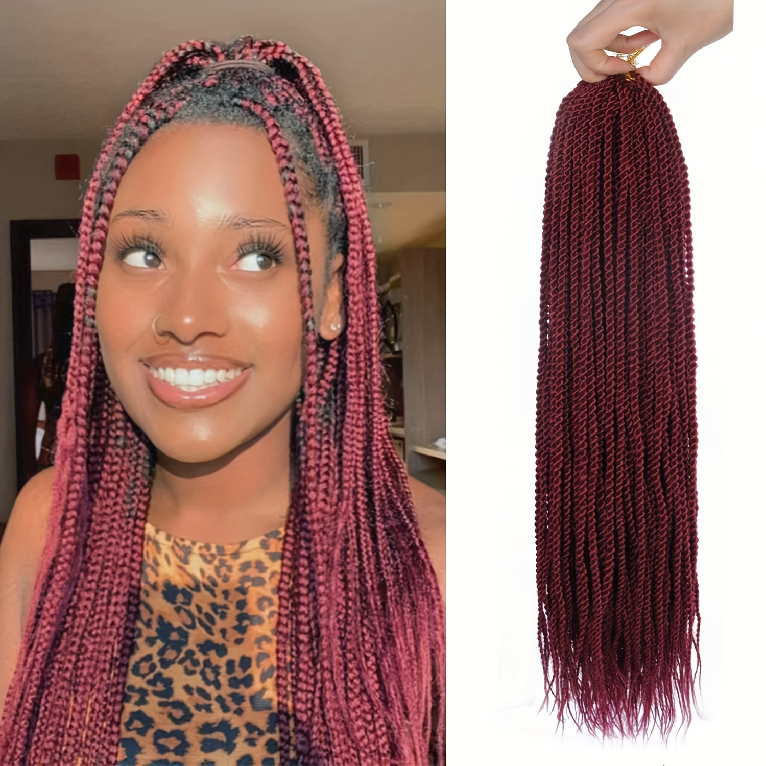 Box Braid Crochet Hair Extensions Crochet Braids Strands Temu New Zealand