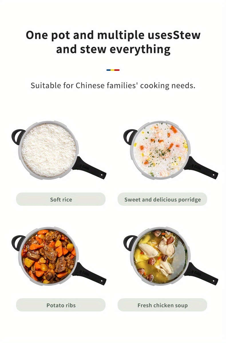 1pc shuangxi pressure cooker aluminum alloy pressure cooker durable pressure cooking pot to save time kitchen utensils kitchen accessories 3 sizes optional details 8