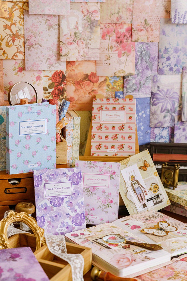 Lightweight Paper Retro Material Paper Book Book Plants Temu