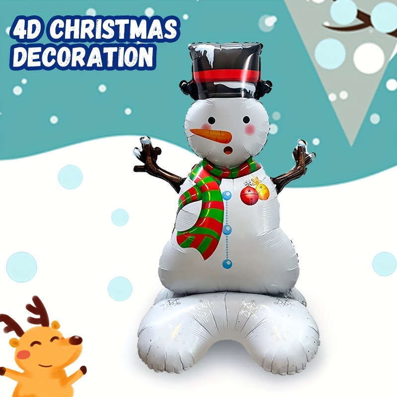 Inflatable Standing Christmas Aluminum Foil Balloon Snowman - Temu