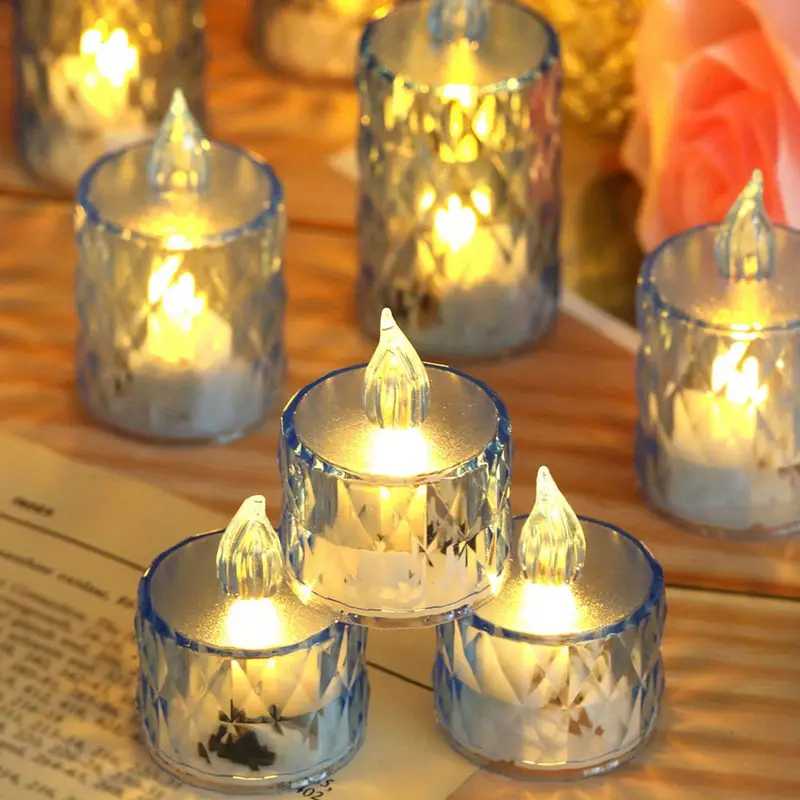 Led Flameless Tea Lights Crystal