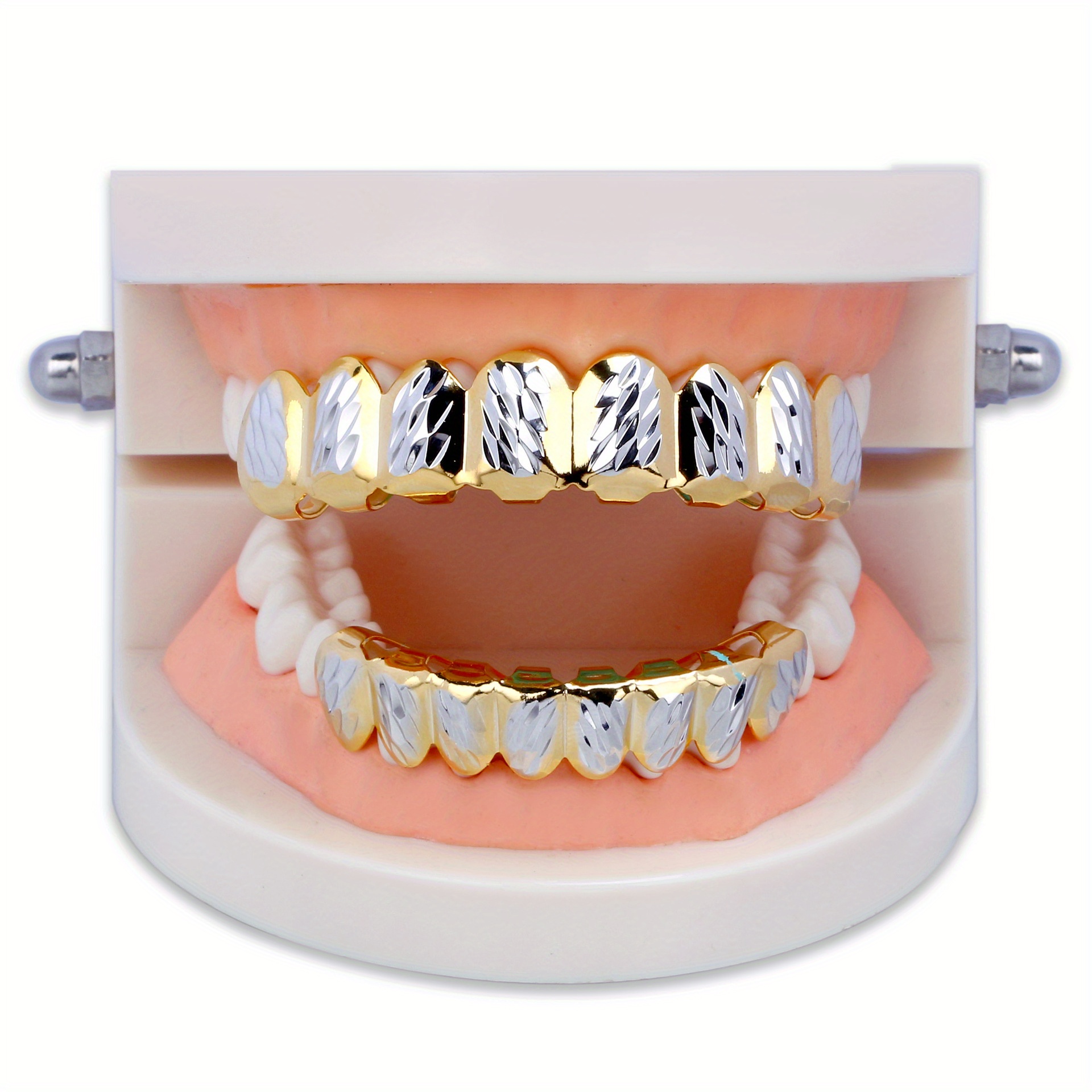 Plated Top Bottom Grillz Set Teeth Men Women Teeth Jewelry - Temu