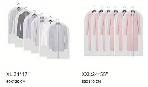 5pcs garment bags for hanging clothes suit bags dust proof clothing bags garment covers moth proof breathable clothes protectors with full zipper for closet storage details 4