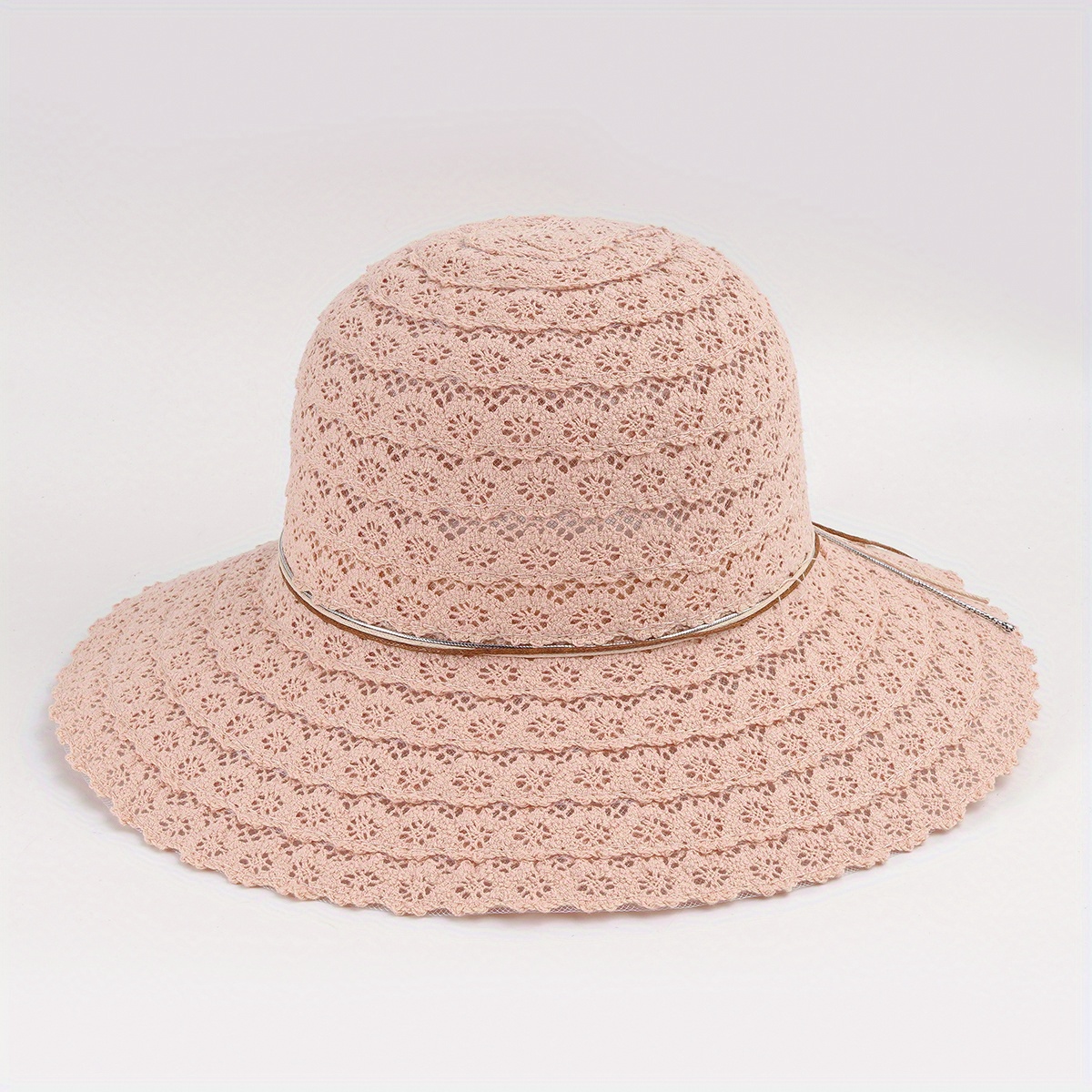 Solid Color Lace Sun Hat Elegant Hollow Breathable Bucket - Temu United ...