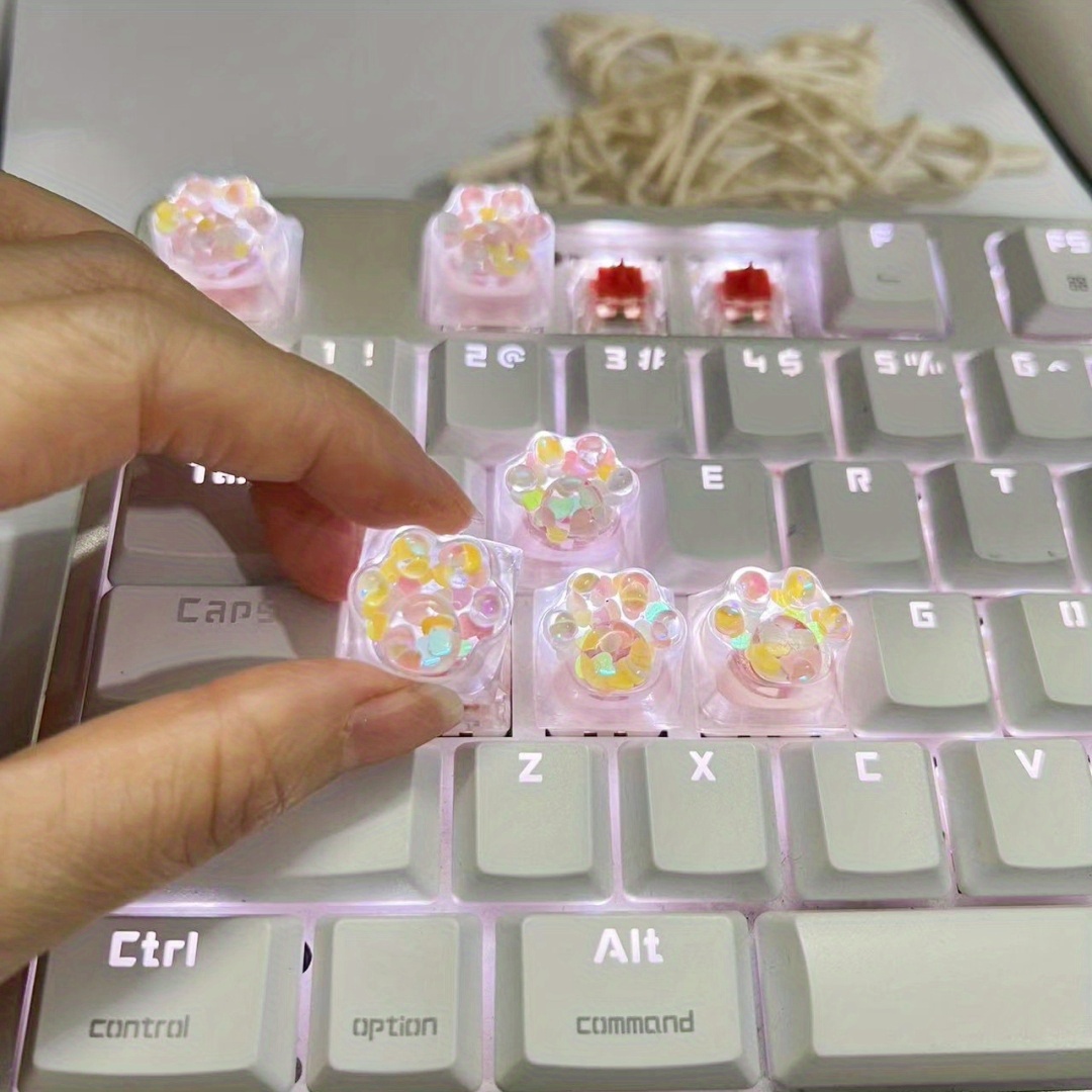 Hot Selling Dripping Glue Diy Glitter Transparent Cat Paw Temu