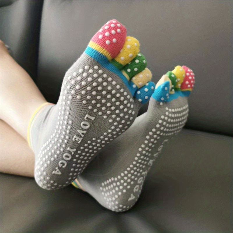 Non slip Rainbow Five toe Yoga Socks Women Girls Breathable - Temu Canada
