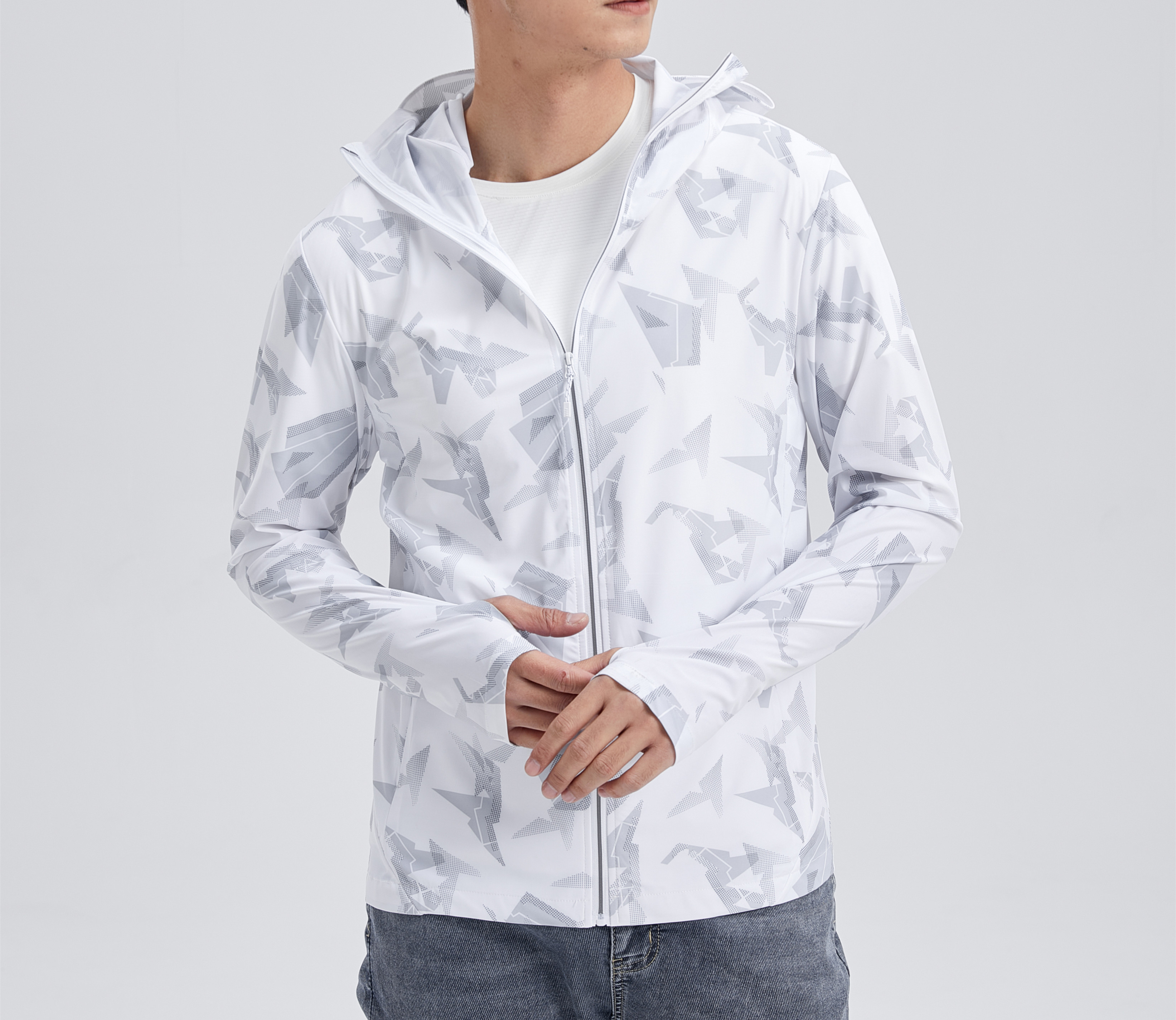  JXQXHCFS Men Summer Zip Pocket Skin Coats Breathable Windbreaker  Hiking Fishing Hoodies Jackets White X-Small : Clothing, Shoes & Jewelry