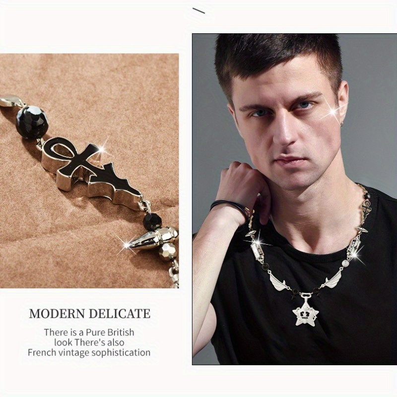 Titanium Steel Necklace Star Pendants Splice Necklace Hip Hop