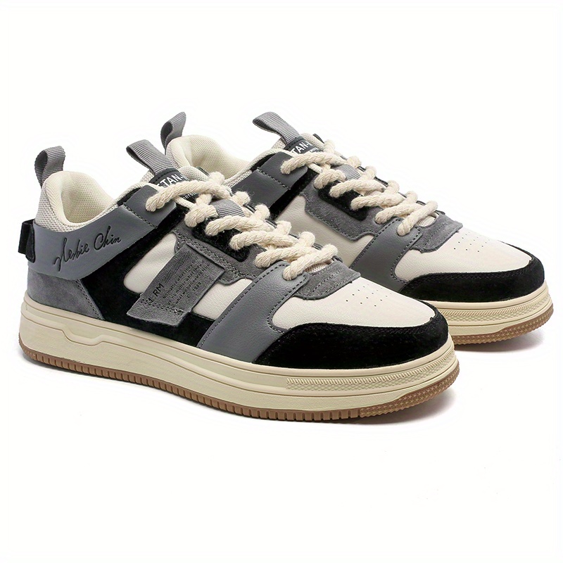 Women's Letter Patched Board Shoes, Lace Up Low Top Fashion