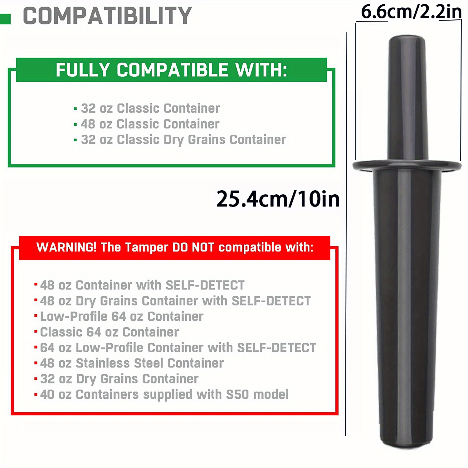 Low-Profile 64-ounce Container with SELF-DETECT - Blender Containers