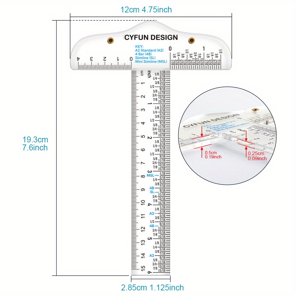 Clear Acrylic T Square Ruler For Easy Reference While - Temu