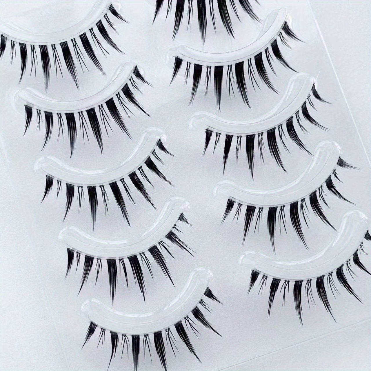 Manga Lashes 5 Pairs Full Strip False Eyelashes Devil Comic Lashes Anime  Cosplay False Eyelashes With Transparent Stem