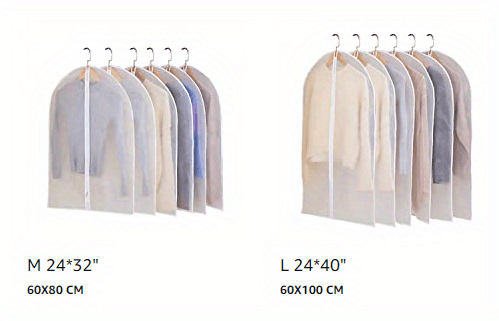 5pcs garment bags for hanging clothes suit bags dust proof clothing bags garment covers moth proof breathable clothes protectors with full zipper for closet storage details 3