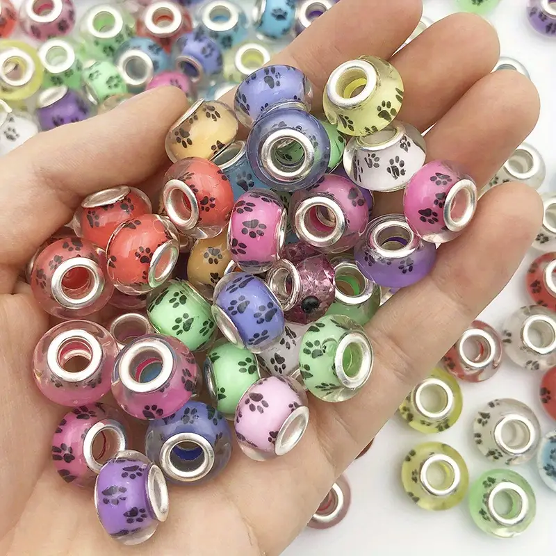 Colorful Resin Beads Assorted Large Hole Beads For Diy - Temu