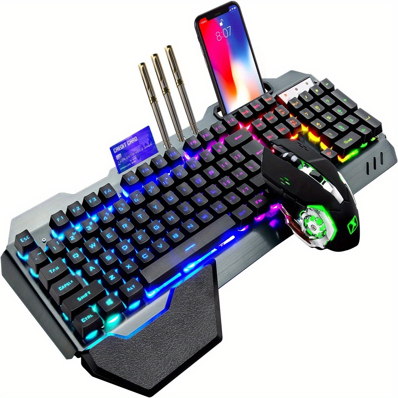 Wireless Gaming Keyboard And Mouse Rgb Backlit Rechargeable Keyboard ...