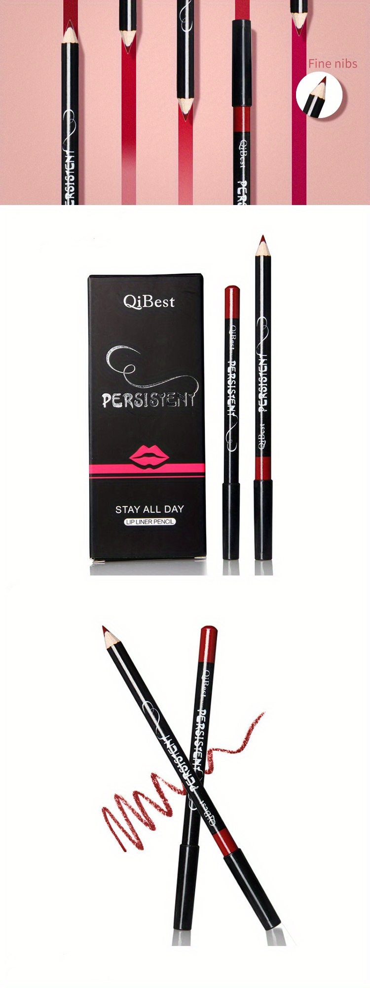 Matte Lip Liner Pencil Set 12 Colors Natural Lip Makeup Soft Pencils Waterproof Long Lasting