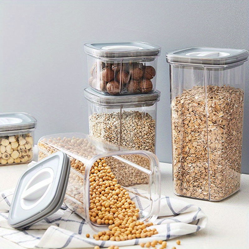 Clear Airtight Food Jars, Food Storage Containers With Lids, Moisture-proof  Transparent Sealed Fresh-keeping Box, For Cereal, Pasta, Tea, Nuts, Oats, Dry  Food, Snacks And Coffee Beans, Plastic Food Preservation Tank, Home Kitchen