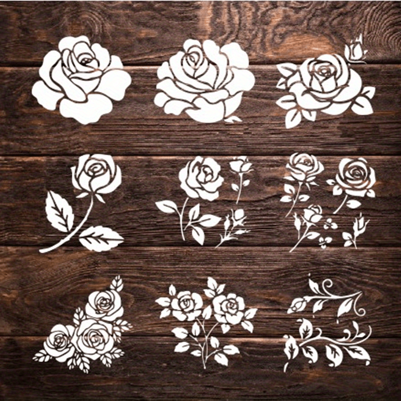 Rose Flower Stencils Reusable Rose Stencils For Painting On - Temu Malaysia