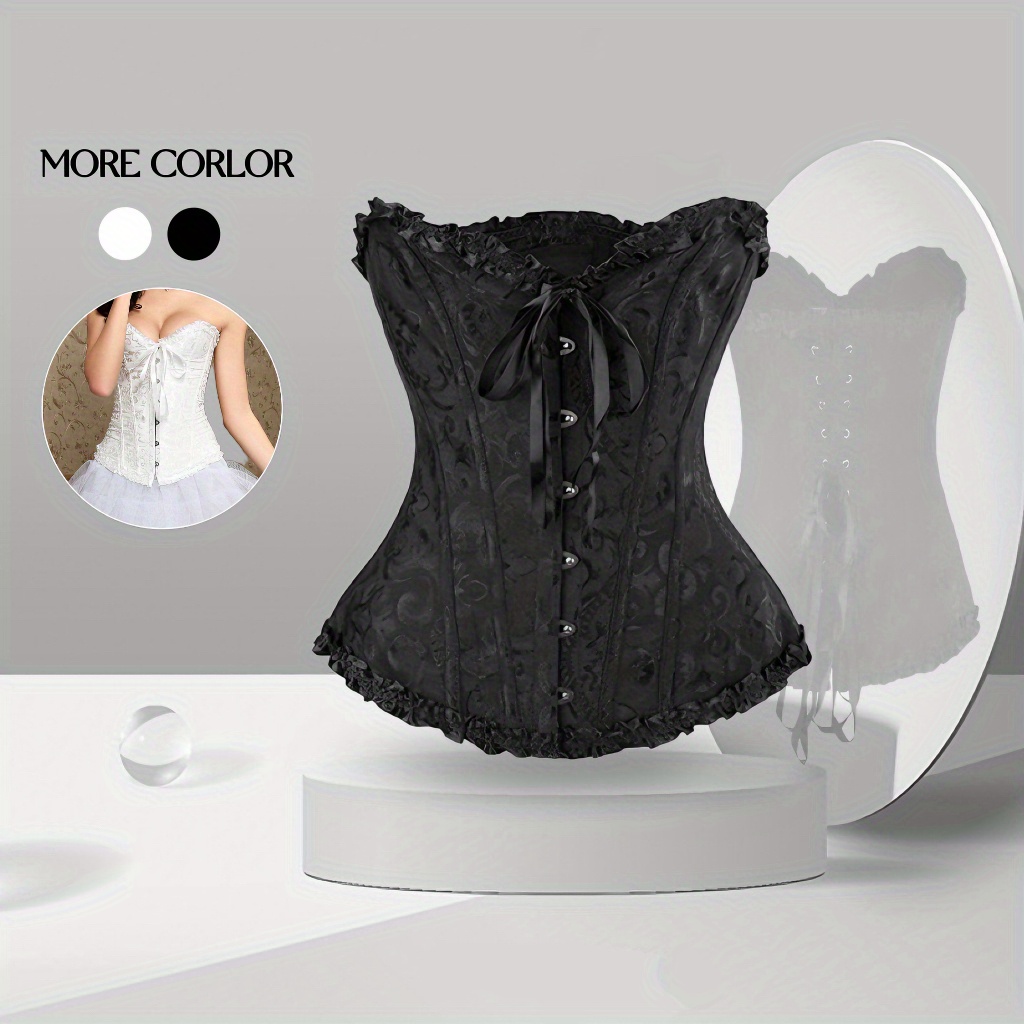 Ruffle Strapless Corset Bustier Court Style Tummy Control - Temu