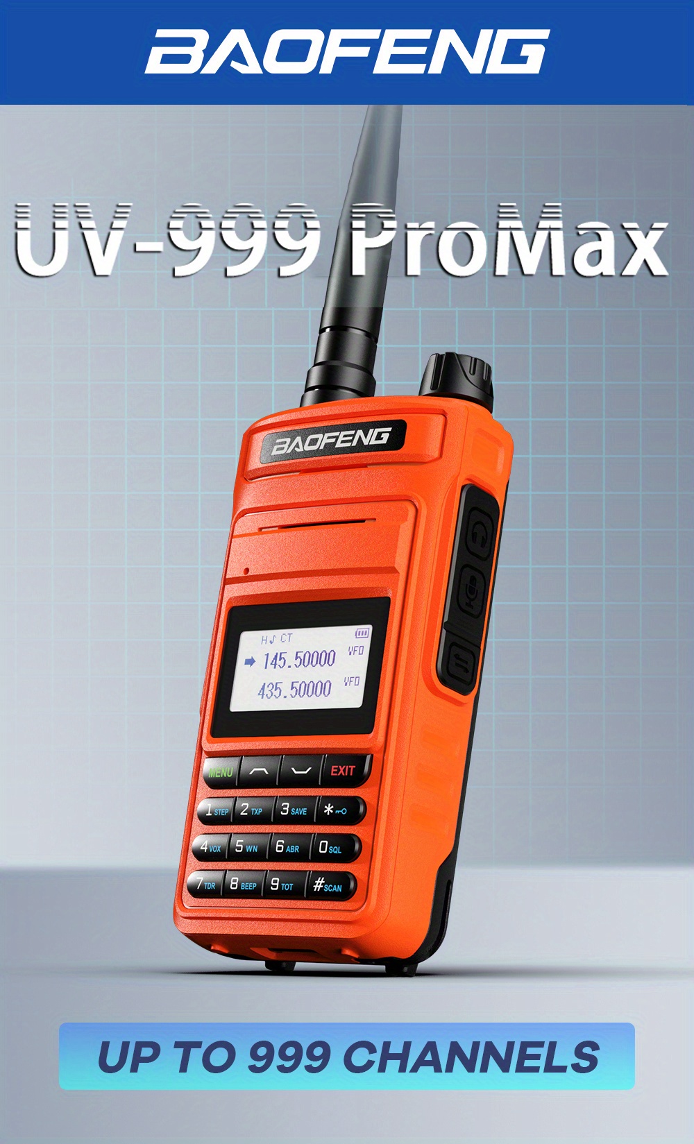 Baofeng UV-13 PRO Walkie Talkie 10W 8800mAh High Power 999 Channel