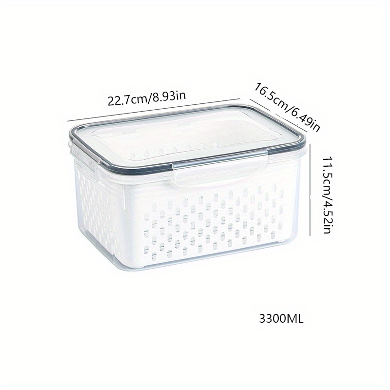 Food Drain Box, Thickened Transparent Double-layer Fresh-keeping