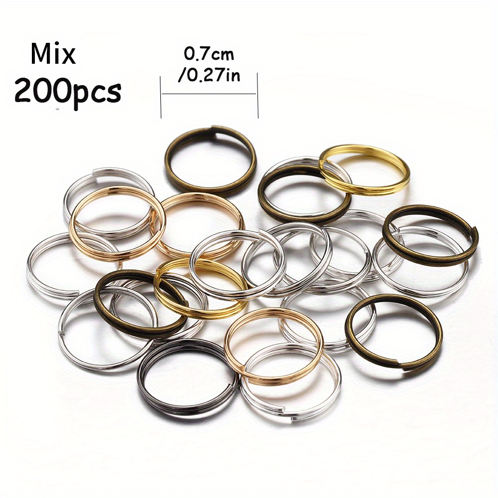 50/100pcs/lot 5-15mm Stainless Steel Open Double Jump Rings for DIY Key  Double Split Rings Connectors for Jewelry Making (Color : Stainless Steel