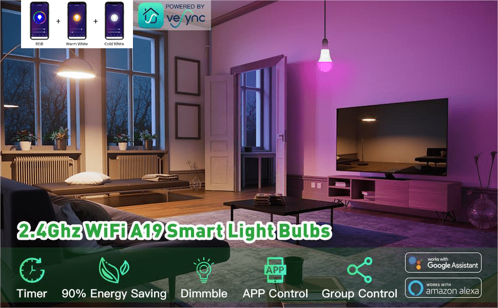 1pc 15w smart led wifi bulb light a60 a19 dimmable rgbcw color changing lighting 100 130v voltage e26 base voice control work with alexa google details 0