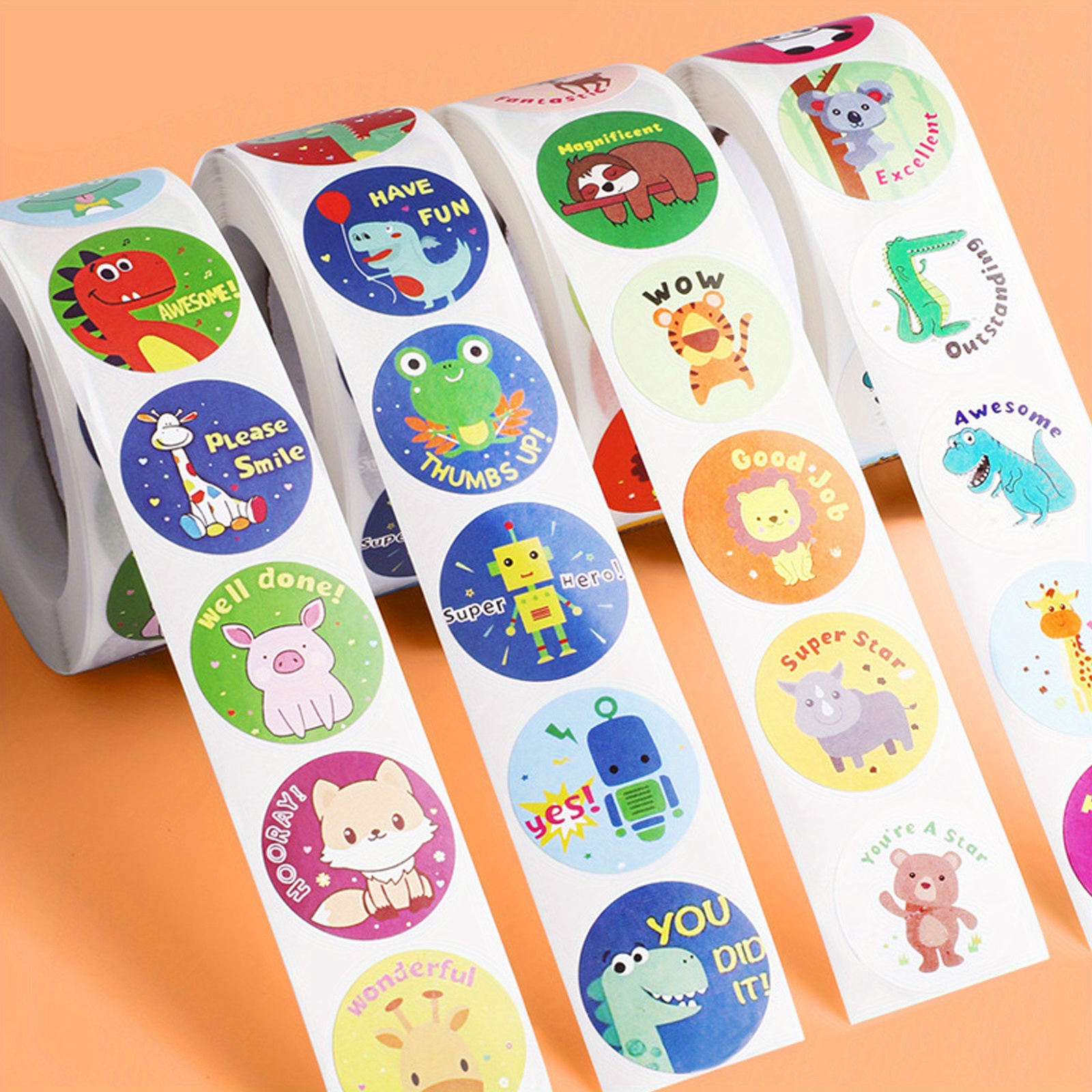 Reward Stickers Teachers Cartoon Animals Stickers Fun - Temu Australia