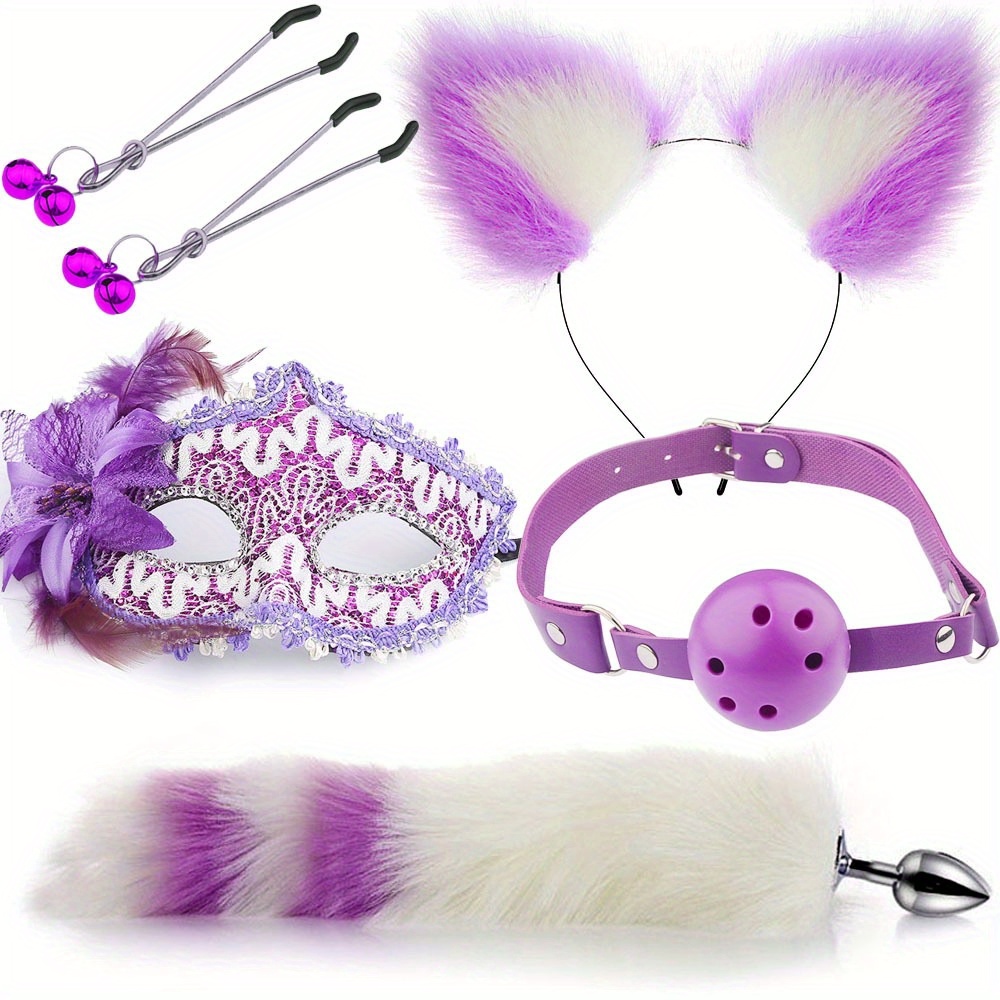 Valentine's Day Fox Tail Butt Plug Ear Headband Bell Ribbon - Temu