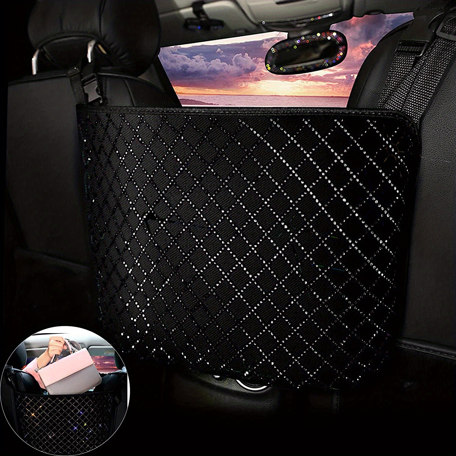 Sparkle And With This Luxurious Bling Crystal Car Organizer! Temu  Australia